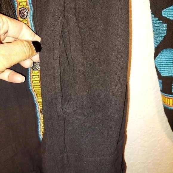 L&B Lucky & Blessed Black Southwest Print Western Style Dress Small - Picture 7 of 8